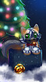 Fox in a Christmas giftBox