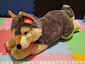 (Made-To-order) Modded grey wolf plush 27"