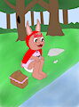 Red Riding Amy At The River -By Clovershroom-
