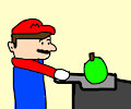 Mario Cooking a Pear