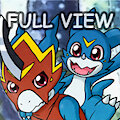 [Fanart] Flamedramon and Veemon by Veemonsito