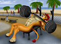 Weightlifting Simba - Redrawn by Rahir