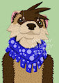 Monty the Ferret wearing a Bandanna by Fennic