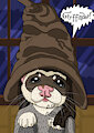 Ferret in the Sorting Hat by Fennic