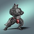 Anthro Muscled Wolf - Posing