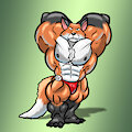 Anthro Muscled Fox - Posing by YourInnerBeast