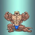 Anthro Muscled Otter - Posing