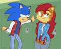 AU Sonic and Sally, firting in the halls