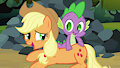 Spike Scratches Applejack's Back - My Little Pony Friendship Is Magic by areej41