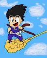 kid goku riding nimbus