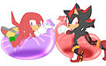 Knuckles and Shadow the looner duo by Balloonbouncer