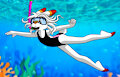 Amber swimming underwater