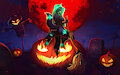 Witch on a pumpkin