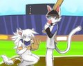 kitties play baseball  by yuu