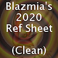 Blazmia the Blaziken 2020 Reference Sheet (Clean) by Dragon122