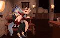 Plateado and Nive kissing in the Inn