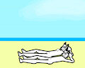 Merel and Joren's Nude Sunbathing on a Beach (SFW)