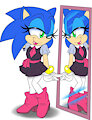 Sonic's new outfit school girl Amy preview by ClassicSatAmSonic