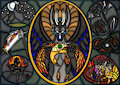 Battle of the Serpent Stained Glass 1