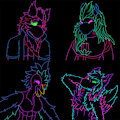 Neon Portraits of my main OCs