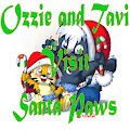 Ozzie and Tavi Visit Santa Paws