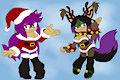 Santa And Reindeer Ref by DarkHedgie