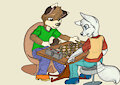 Pent and Arthur playing Chess