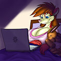 [Old Art] Late Night Viewing, by Cherri