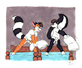 [Old Art] Kendall/EricSkunk Pillow Fight by Cirrus