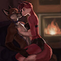 A warm Fireplace by Luskfoxx