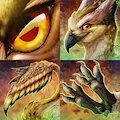 Icon Comish - Gryphon Set by TwilightSaint