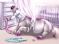 Arix as a pregnant rhino taur by fullaccess1