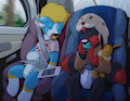 Sleepy Cub Car Ride by AugiePup