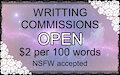 Writting Commissions Open by DasFireEbony