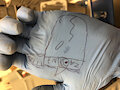 I draw Zane on my gloves at work