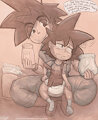 Goku and Gohan - Changing the Diaper