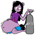 Eve the bear tests the water inflation in her belly