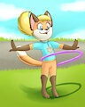 Hula-hoop foxie girl