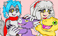Commission- Zaran, Ruby & Their Digimon Friends