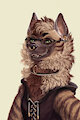 A portrait of Gina the hyena.