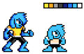 Pixel Blue Dog Character