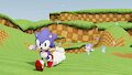 Sonic running (I know, creative title isn't it?) by Polygone
