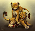 Lion cubs by FuzzyMaro
