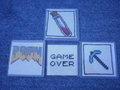 Game themed cross stitch coasters