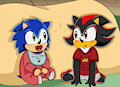 Sonic X - Baby Sonic and Toddler Shadow by HedgieLombax147