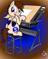 Seb the Pony at his drawing desk