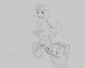 Jimmy riding the bike