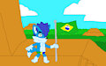 Animator Igor with the Flag of Brazil