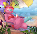 Cool Bug Chilling On The Beach by pinkbutterfree