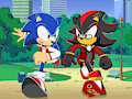 Sonic and Shadow - Race Ya~! by HedgieLombax147